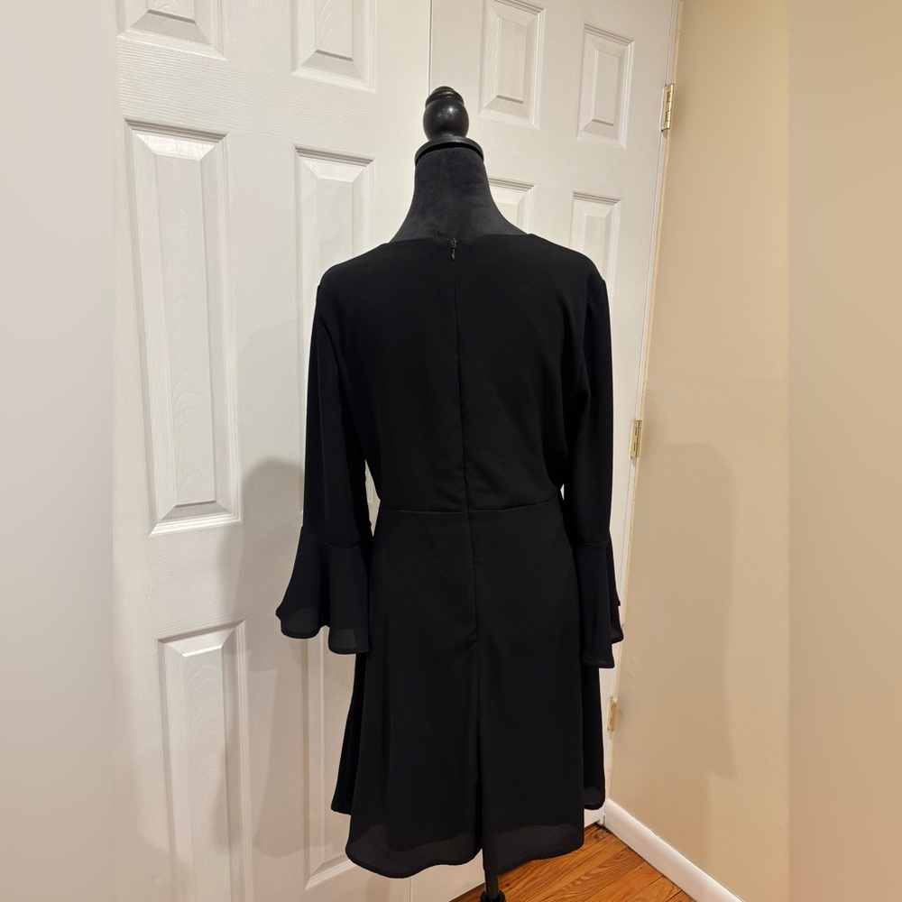 Lulu's Black Dress with Bell Sleeves - Picture 2 of 4